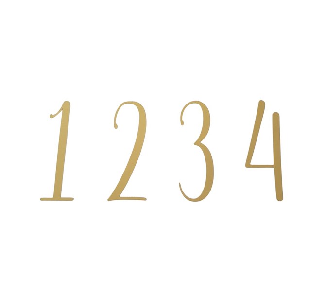 Advent siffror 1-4 i vinyl Guld, 4,5 cm.