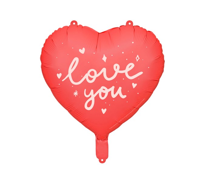 Folieballong Hjärta "love you"