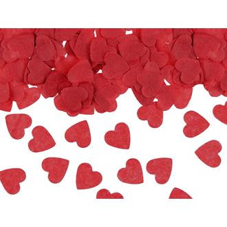 Hjärtformade konfetti röda