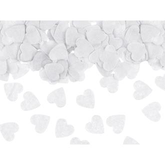 Hjärtformade konfetti vita