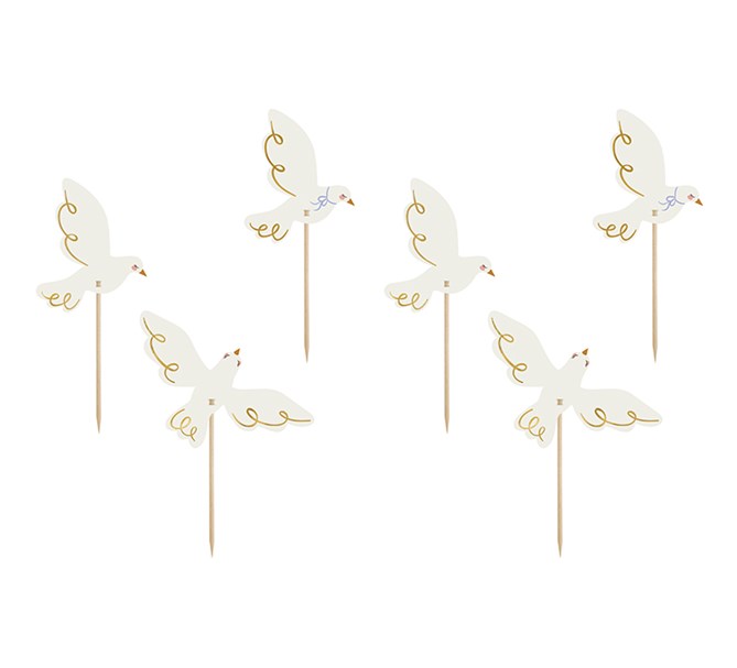 Cake toppers Duvor Dop & konfirmation, 6 st.