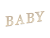 Trä bokstäver BABY, naturfärg