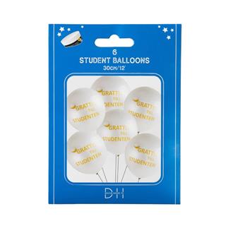 Ballonger "Grattis till studenten", 6-pack