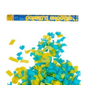 Konfettikanon 60 cm, Student, Blå-Gula nedbrytbara konfetti
