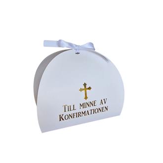 Presentbox till Konfirmation 16,5 cm, flera textfärger