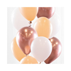 Ballongbukett Roséguld/persika/vit med 10 st. ballonger