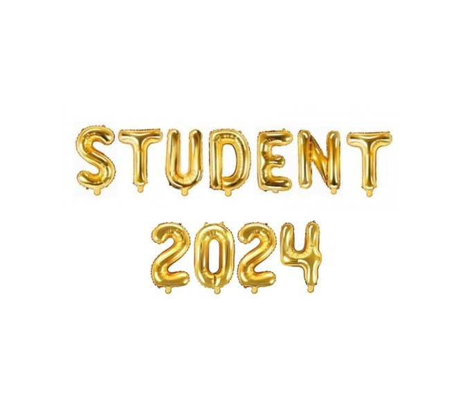 Ballonggirlang "STUDENT 2024" guld