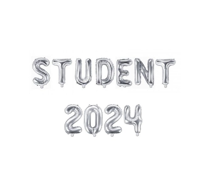 Ballonggirlang "STUDENT 2024" silver