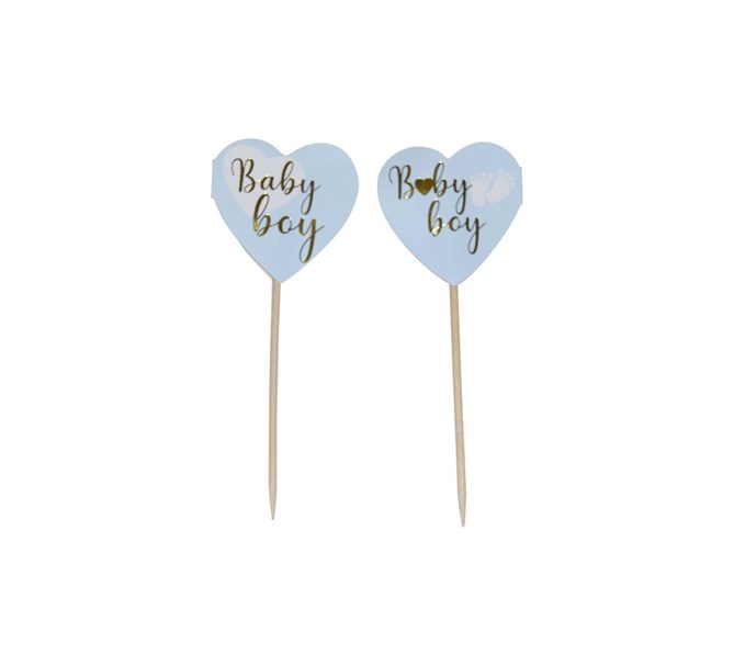 Cupcake topper "Baby boy", 10-pack