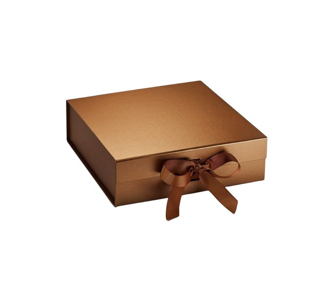 Presentbox med band Koppar  30 x 30 x 9 cm