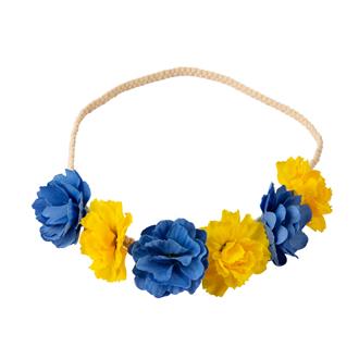 Hårband blå och gula blommor