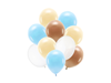 Ballongbukett Ljusblå-Brun-Persika-Genomskinlig, 10-pack