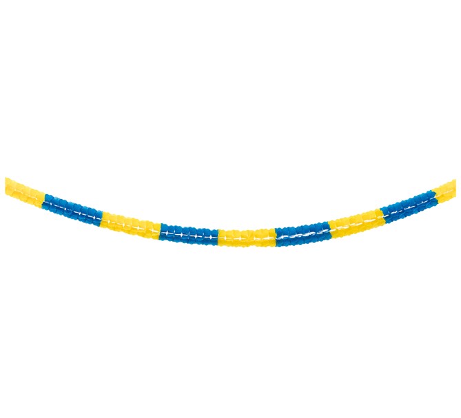 Pappersgirlang Swirls Blå/Gul, 6 m