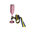 Champagneglas Rosa Student Eget namn, flera textfärger