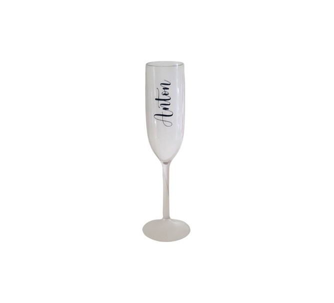 Champagneglas Eget namn, flera textfärger