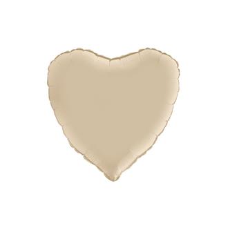 Folieballong Hjärta Satin Cream, 45 cm.
