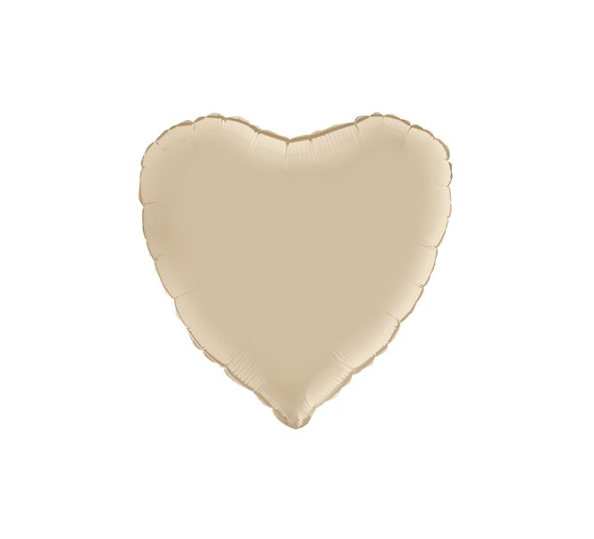 Folieballong Hjärta Satin Cream, 45 cm.