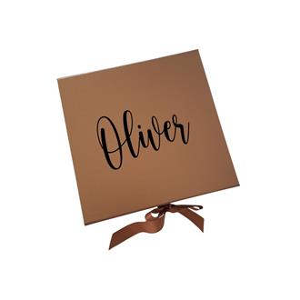 Presentbox Koppar Egen text, 30 cm.