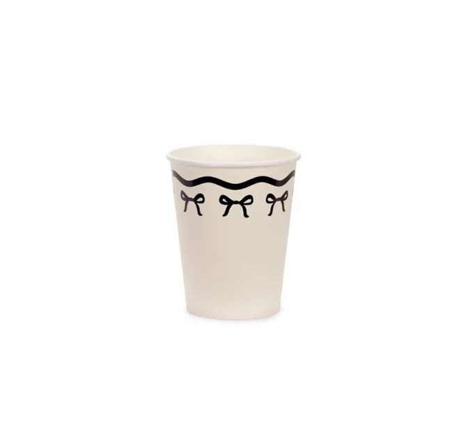 Pappmuggar creme-svart , 6-pack
