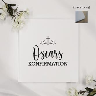 Gästbok Konfirmation Eget namn 2:a sortering, flera textfärger