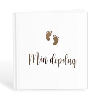 Gästbok Min Dopdag roséguld text