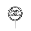 Tårtdekoration Happy Birthday svart akryl