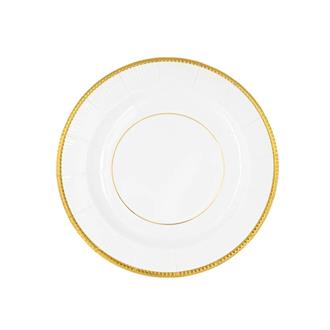 Papptallrikar vita med guld ränder 20,5 cm 6 st.
