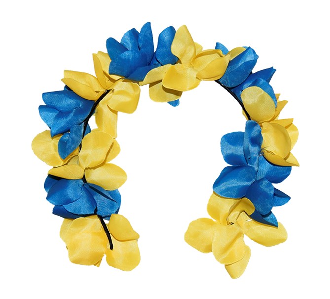 Diadem blå-gula blommor