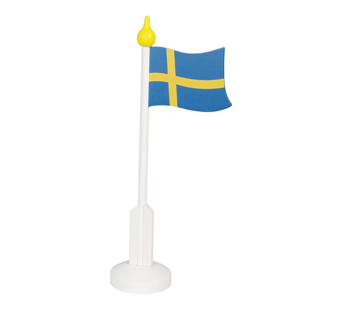 Träflagga Sverige 37 cm, 1 st.