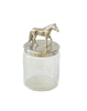 Glass Jar w horse nickle
