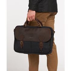 Väska Wax leather briefcase Navy