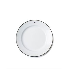 Stoneware Dinner Plate White/Dk Blue