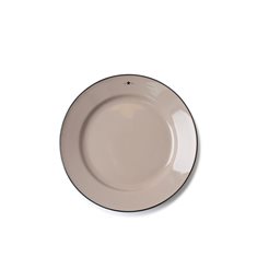 Stoneware Dinner Plate Beige/Dk Blue