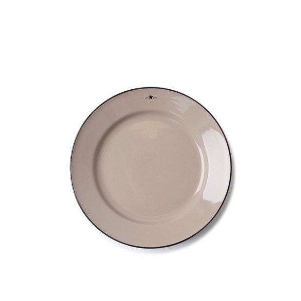 Stoneware Dinner Plate Beige/Dk Blue