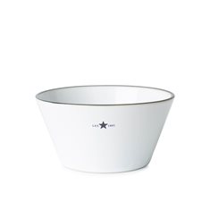 Stoneware Bowl White/Dk Blue