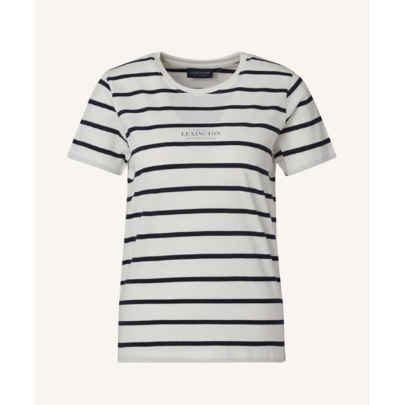 T-Shirt Vanessa Organic Cotton White/Blue Stripe