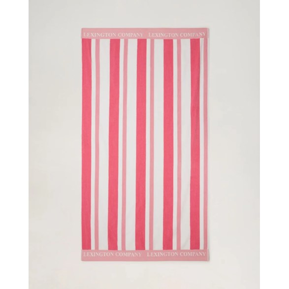 Handduk Striped Terry Cotton 100x180 Cerise/White