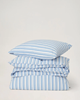Bed Set Poplin White/Blue Striped Cotton