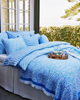 Bed Set Poplin White/Blue Striped Cotton