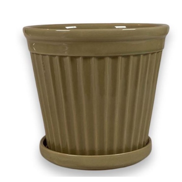 Kruka Terra Stripe Glaze Pale Olive X-Large