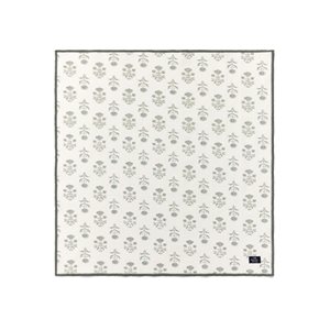 Floral Printed Cotton Napkin White/Eucalyptus 50X50