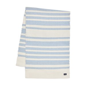 Striped Cotton Herringbone Runner Blue/White 50X150