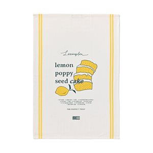 Lemon Poppy Cotton Kitchen Towel White/Yellow 50X70