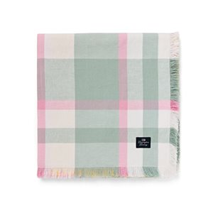 Checked Linen/Cotton Tablecloth Yellow/Green/Pink 120X250