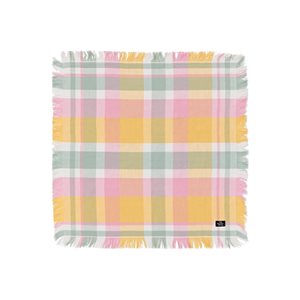 Checked Linen/Cotton Napkin Yellow/Green/Pink 50X50
