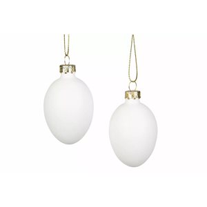 Ägg Glas Vita 4X6,5Cm 6-Pack