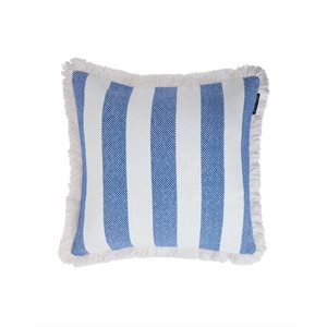 Block Striped Organic Cotton Fringe Pillow Cover