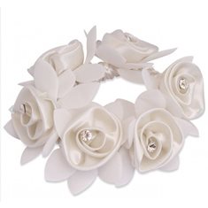 Hårsnodd Diamond Rose white