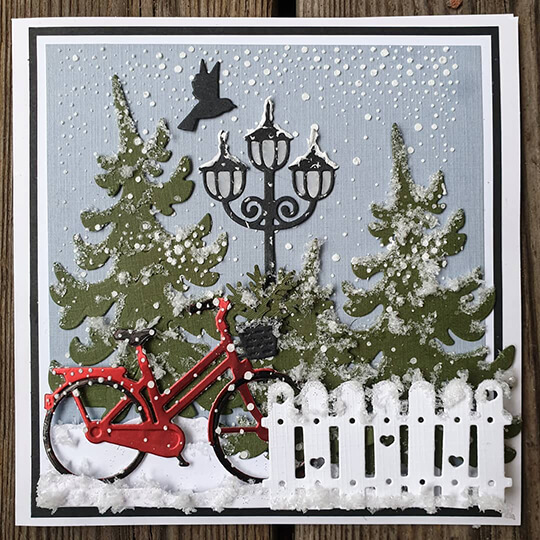 Julkort med cykel