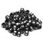 Fyrkantiga pärlor med siffror - Svarta - 300st